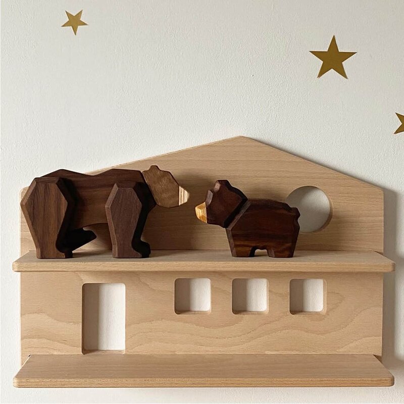 FableWood Bjørn trefigur 12 cm valnøtt/ask