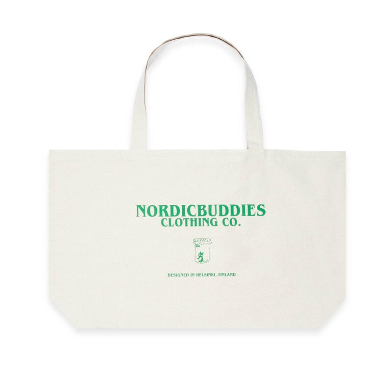 Nordicbuddies Mummi 80 år handlenett XL 65x41 cm beige