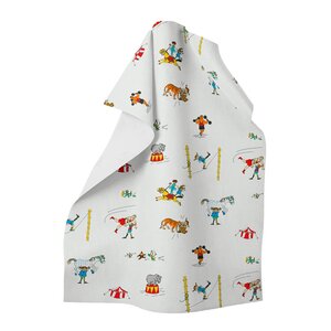 Arvidssons Textil Pippi på cirkus kjøkkenhåndkle hvit