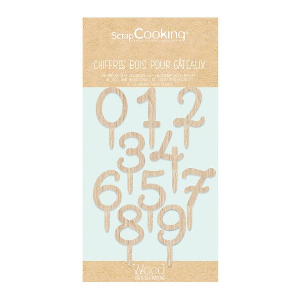 ScrapCooking Kaketopp tall 0-9 10 stk tre