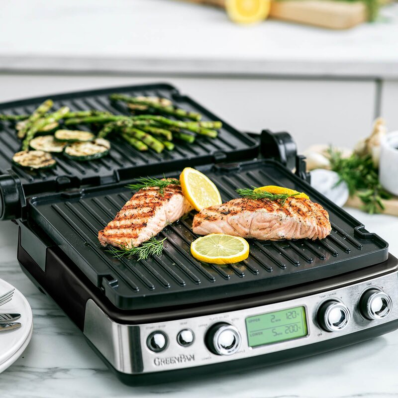 GreenPan Elite kontaktgrill blank svart