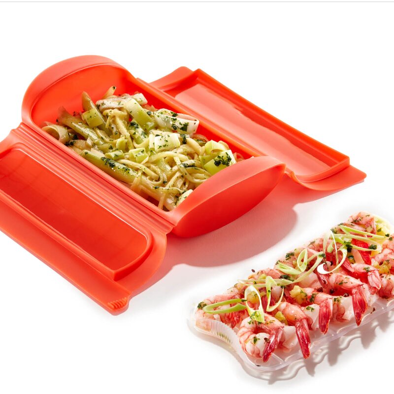 Lékué Dampkoker for mikrobølgeovn 1–2 porsjoner rød