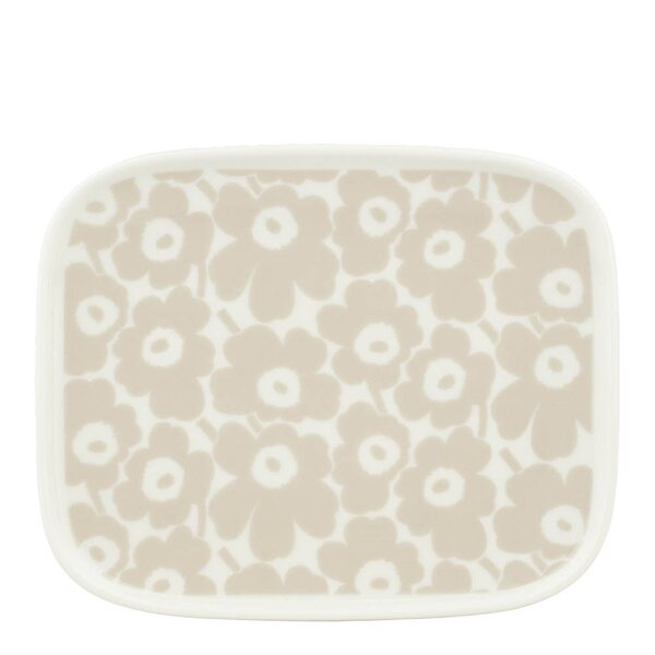 Marimekko - Juhla Unikko asjett 15x12 cm grå/hvit