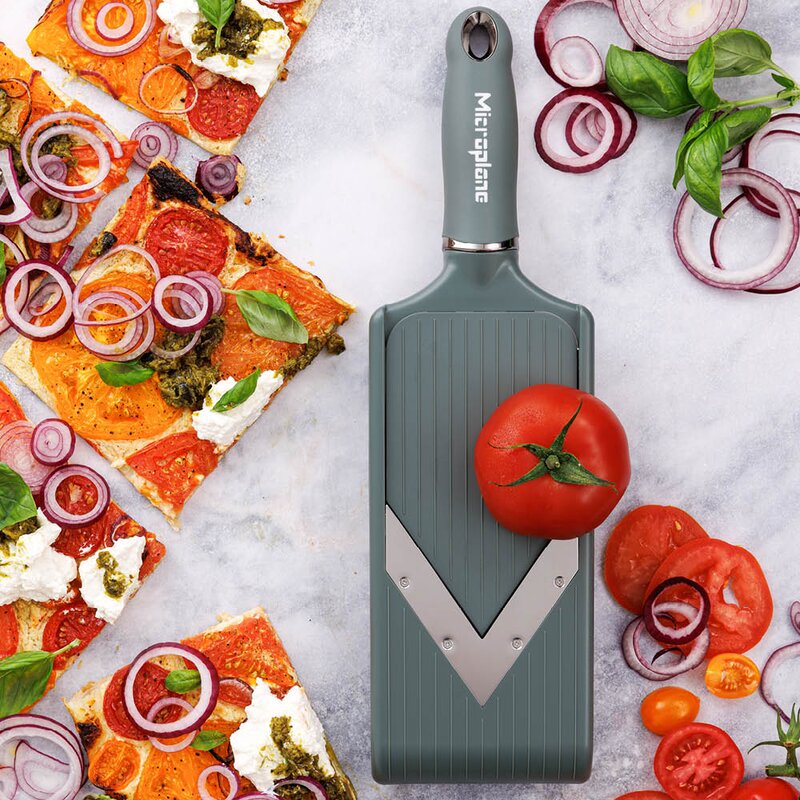 Microplane V-blade mandolin PureCut justerbar eucalyptus