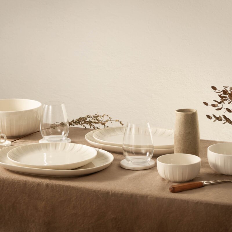 Stiernholm Senja serveringsfat oval 23x30 cm hvit