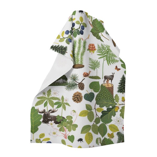 Arvidssons Textil Skogsliv kjøkkenhåndkle grønn