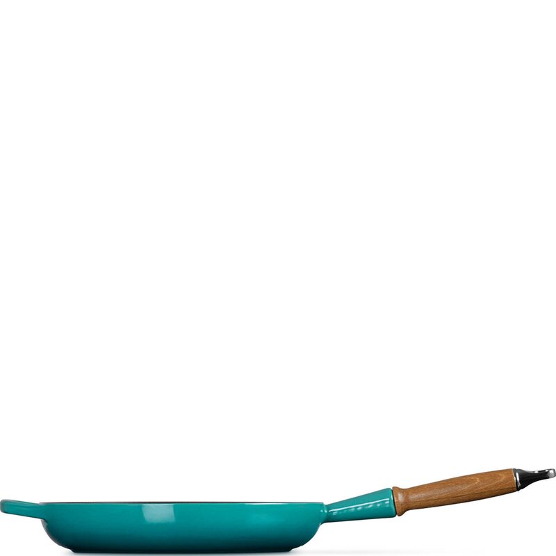 Le Creuset Signature stekepanne med trehåndtak 28 cm Bleu Riviera