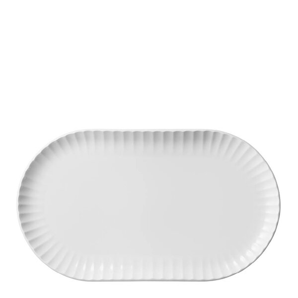 Georg Jensen Bernadotte coupe serveringsfat 38x23 cm hvit