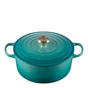 Le Creuset Signature støpejernsgryte rund 26 cm 5,3L Bleu Riviera