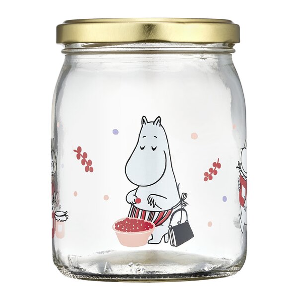 Muurla - Mummi glasskrukke og 4 klistremerker 0,5L bær