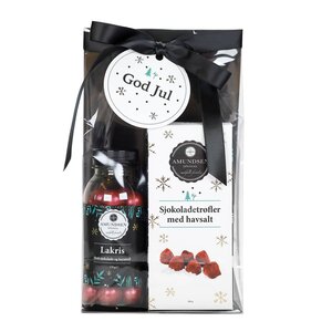 Amundsen Spesial Vintergave Sjokoladetrøfler 100g & lakriskuler røde 170g