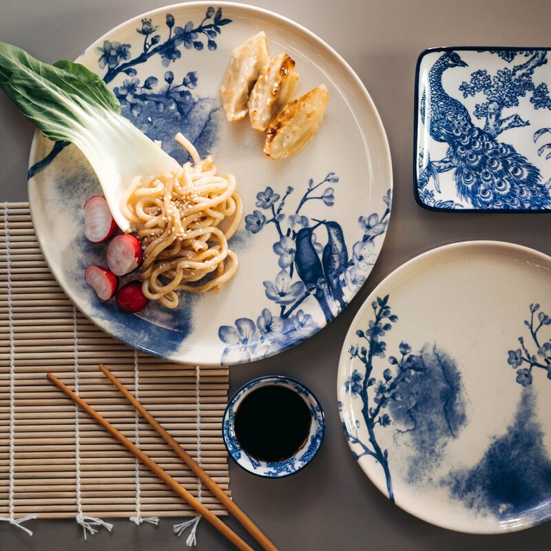 Stiernholm Yan asjett 22 cm beige/blå