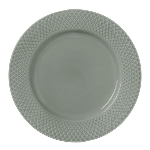 Lyngby Porcelæn Rhombe Earth tallerken 27 cm moss