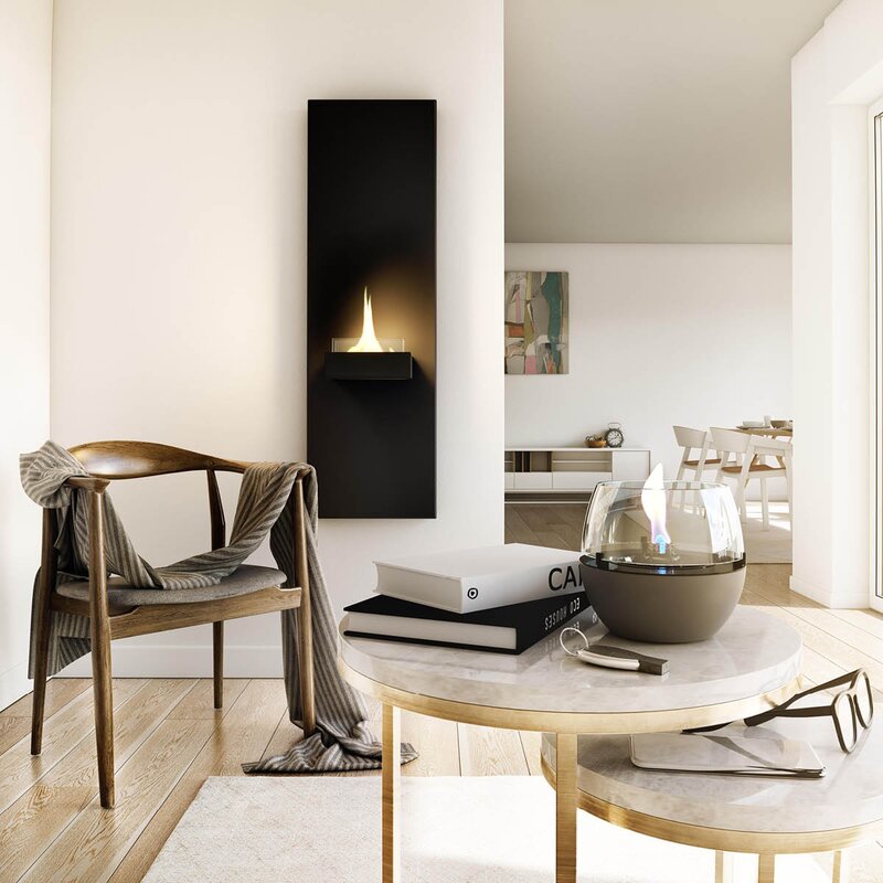 Tenderflame Rock vegghengt peis 90 0,5L svart