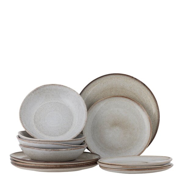 Bloomingville Sandrine middagsservise sett 12 deler natur