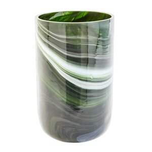 Pols Potten Marbled vase i marmorert glass M 30 cm mørkegrønn