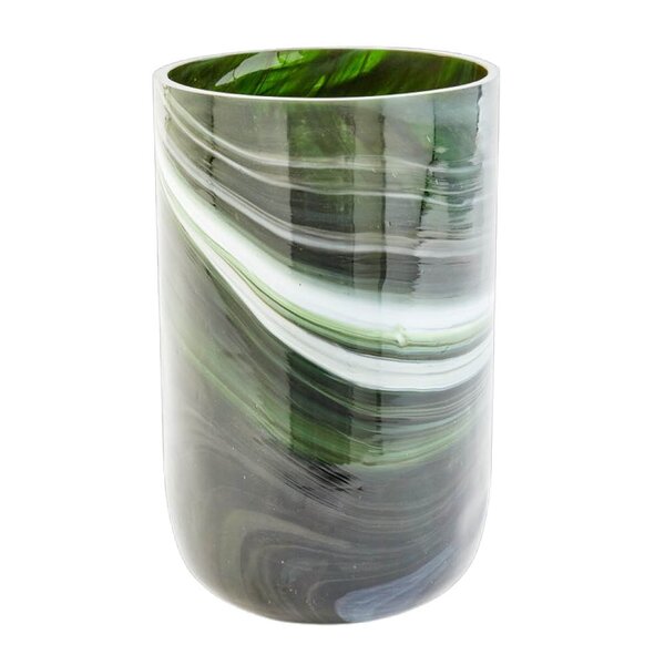 Pols Potten Marbled vase i marmorert glass M 30 cm mørkegrønn