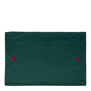 Juna Christmas Fable dekkebrikker Hjerter 49x32 cm grønn