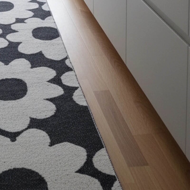 Rotor Design Flora gangteppe 250x70 cm svart/hvit
