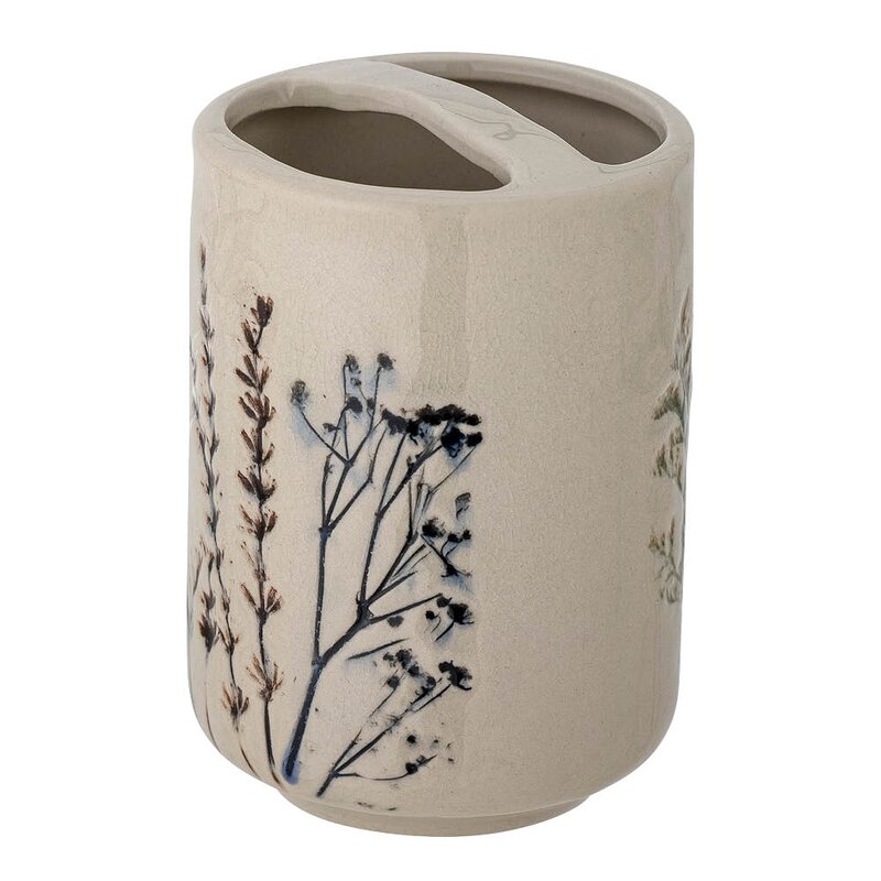 Bloomingville Bea såpedispenser + holder 8 cm natur