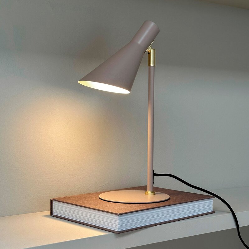 Dyberg Larsen DL12 mini bordlampe 39,5 cm beige/messing