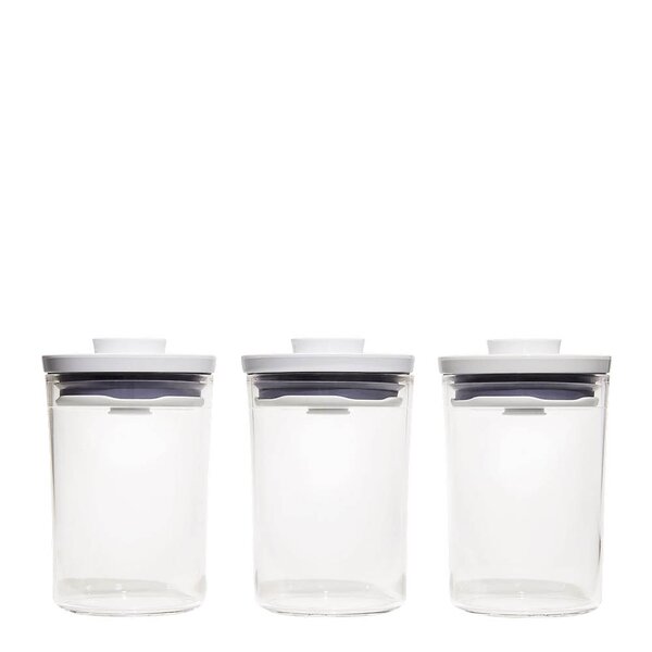 Oxo POP oppbevaringsboks rund 3 stk 0,6L