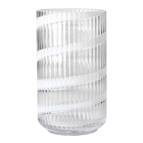 Lyngby Porcelæn Vase munnblåst glass 25 cm swirl white