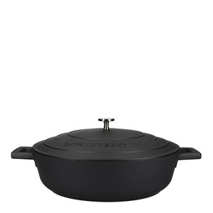 MasterClass Cast Aluminium lav gryte med selvøsende lokk 4L svart