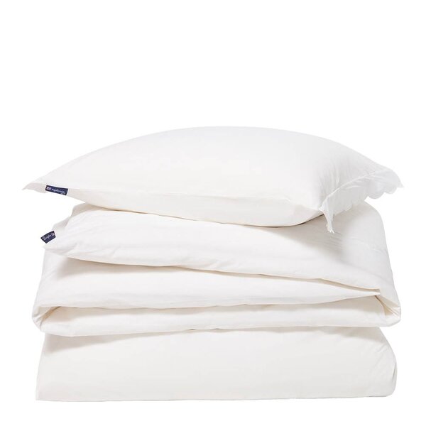Lexington Sengesett percale bølgekant 140x220 cm hvit