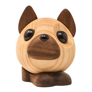 FableWood Benny fransk bulldog trefigur 10 cm ask/valnøtt