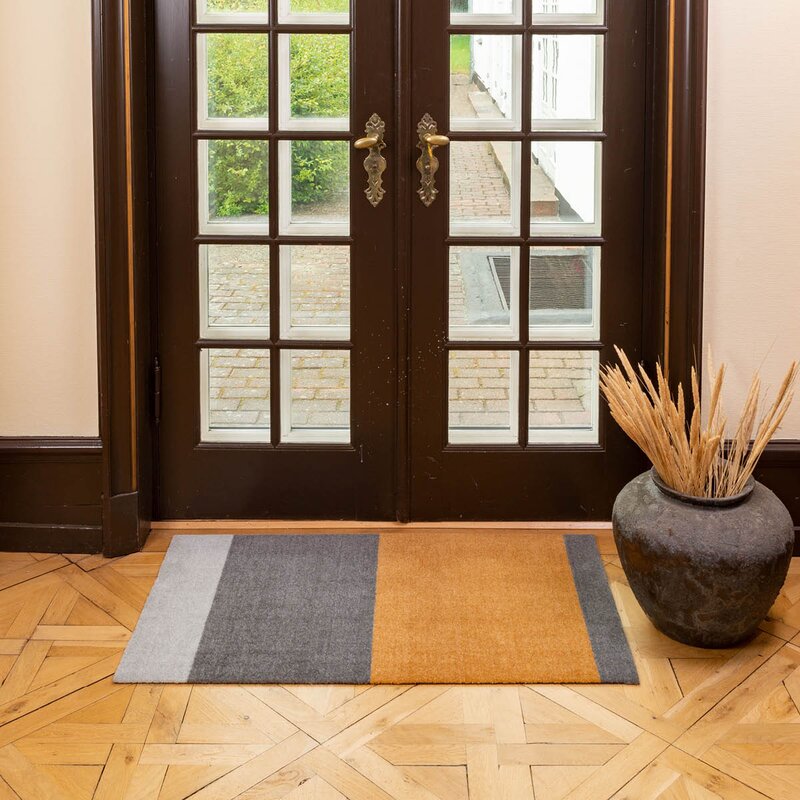 Tica Copenhagen Stripes horisontal gulvmatte 120x67 cm dijon/grey