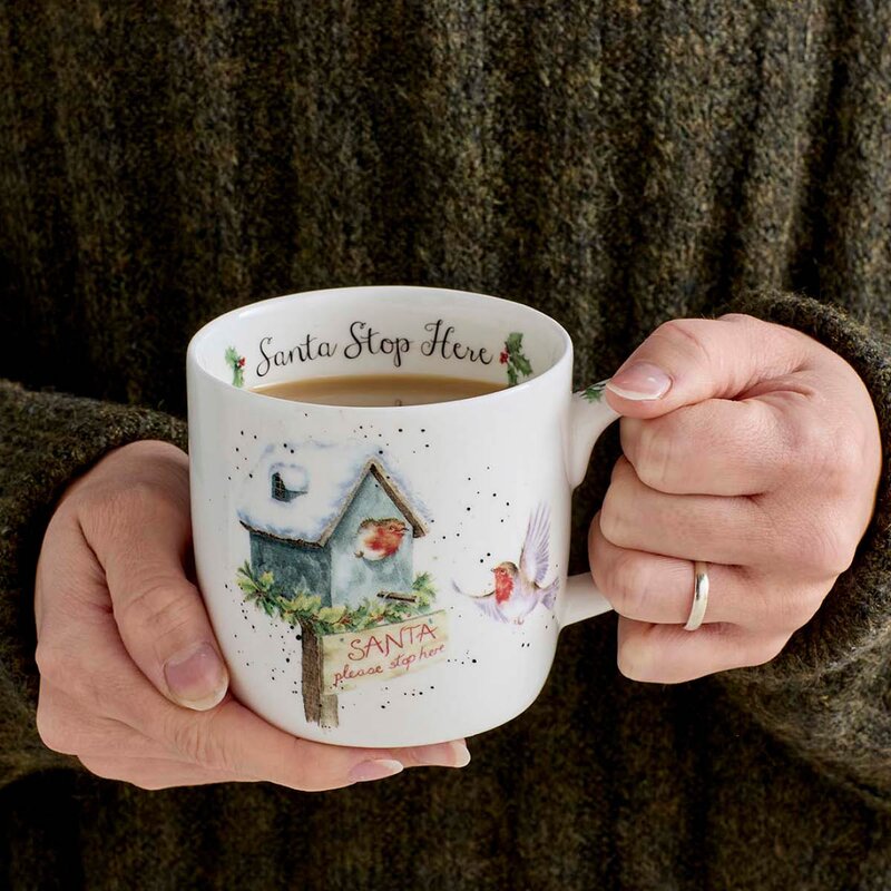 Royal Worcester Wrendale Designs krus 31 cl Santa Stop Here