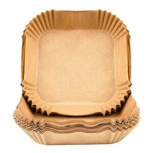 EMERIO Bakepapir til airfryer 23x23 cm 50 stk