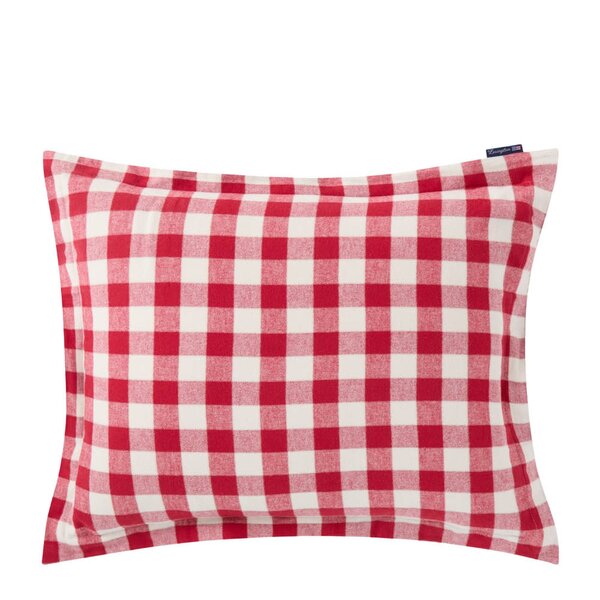 Lexington Putetrekk flanell 50x70 cm rutete rød/lys beige
