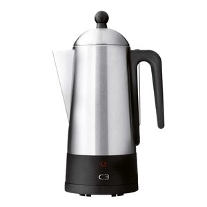 C3 Perkulator design 6 kopper 27 cm børstet rustfritt stål