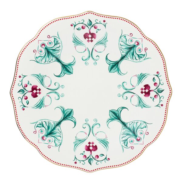 Magnor Lucia tallerken 21 cm hvit/rød/grønn