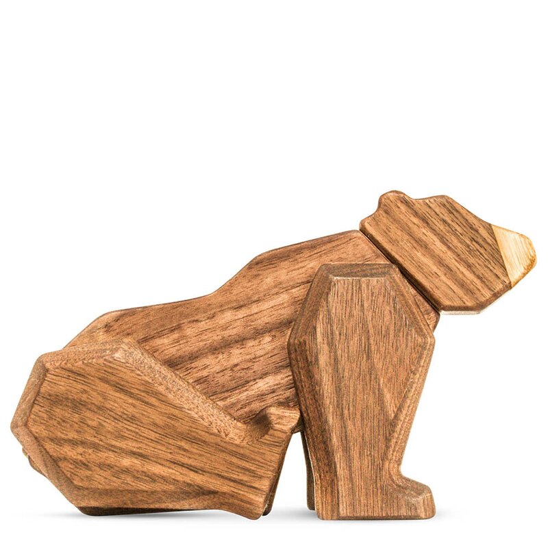 FableWood Bjørn trefigur 12 cm valnøtt/ask