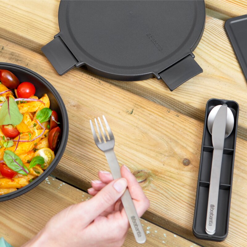 Brabantia Make & Take bestikksett med etui 3 deler stål/mørk grå