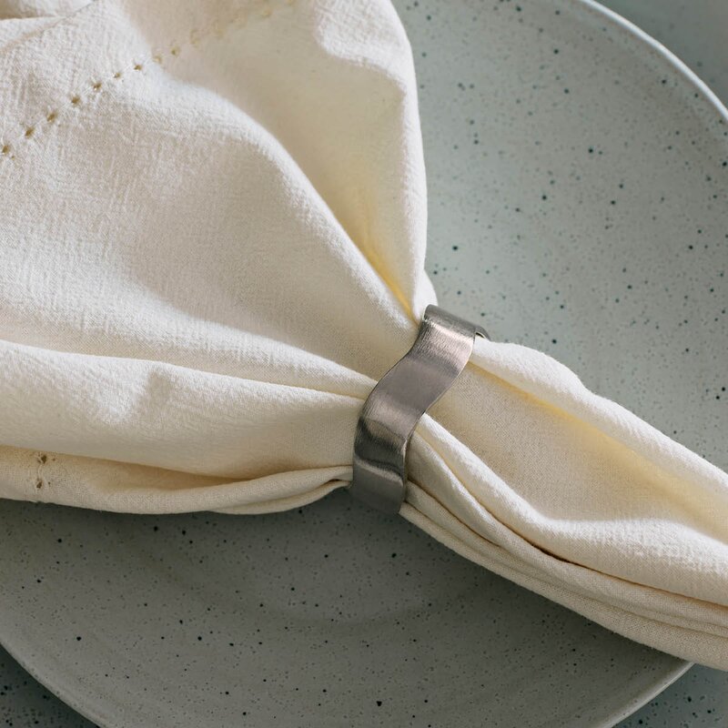 Broste Copenhagen Zina serviettring 4,5x10,5 cm 6 stk sølv