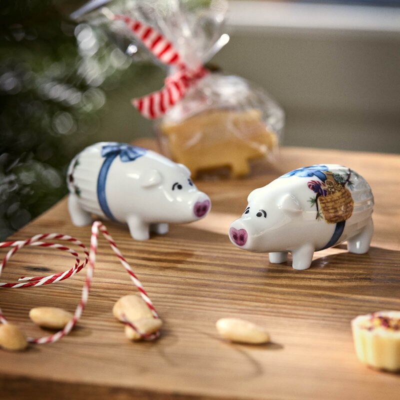 Kähler Hammershøi Christmas gris 8 cm hvit m/deko
