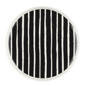 Marimekko Oiva Piccolo tallerken 20 cm hvit/svart