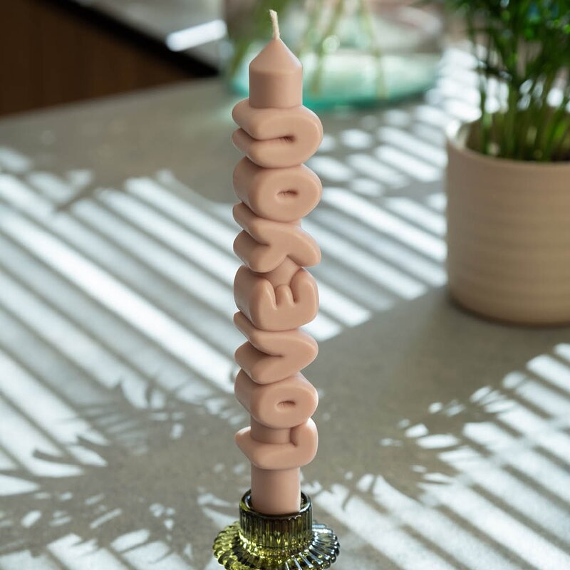 CandleHand 3D kronelys 23 cm LOVE YOU krem