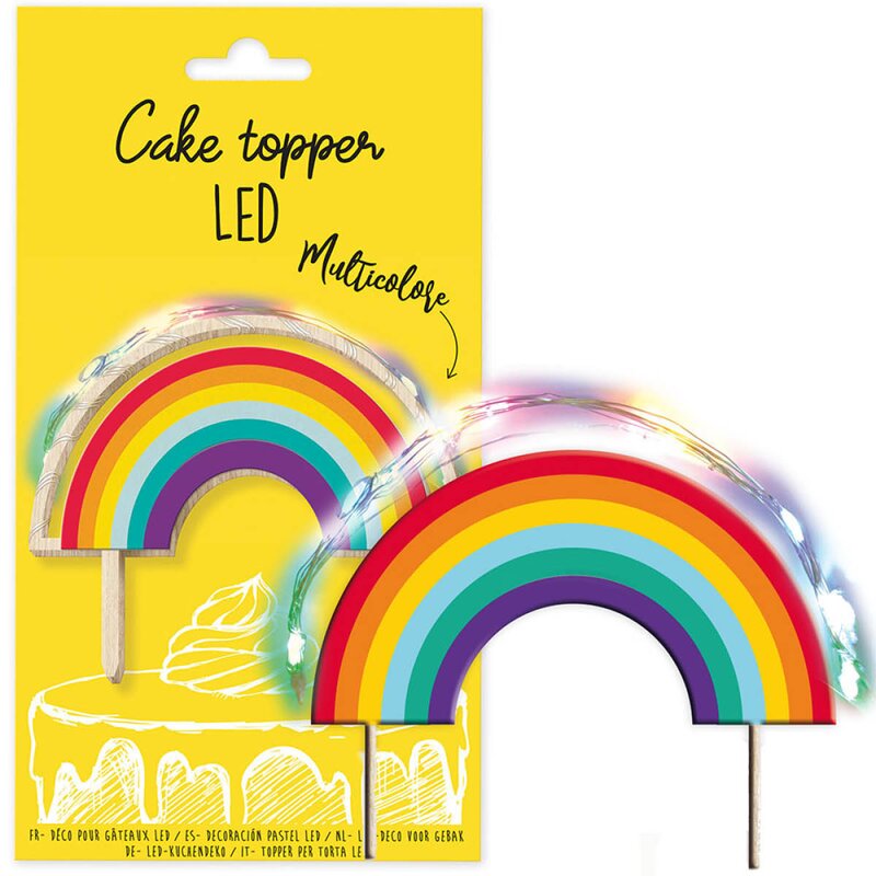 ScrapCooking Love LED-kaketopp regnbue 11x9 cm multi