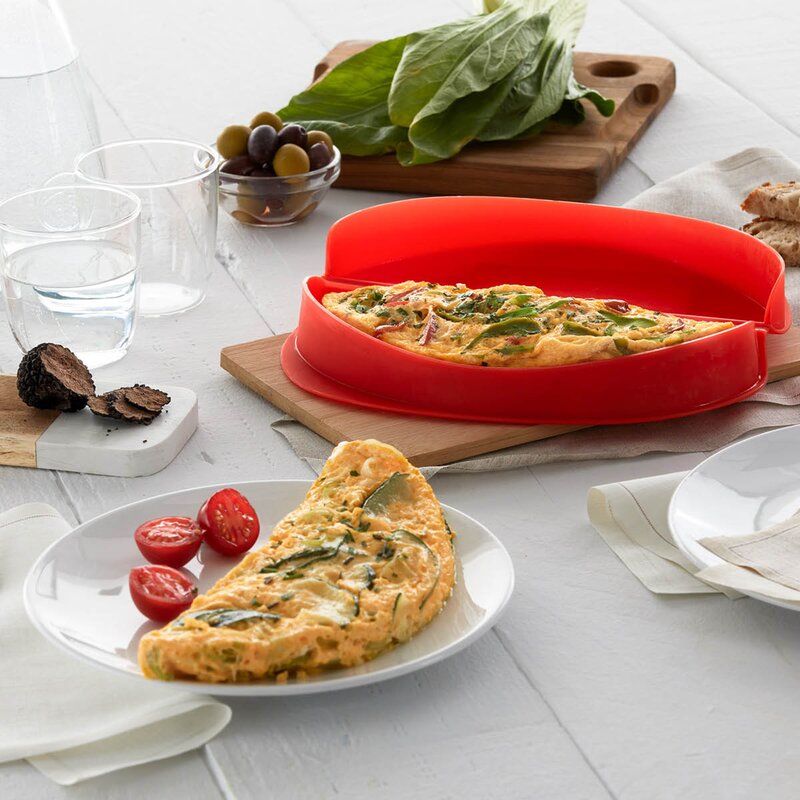 Lékué Omelettform for mikrobølgeovn 23x12 cm rød