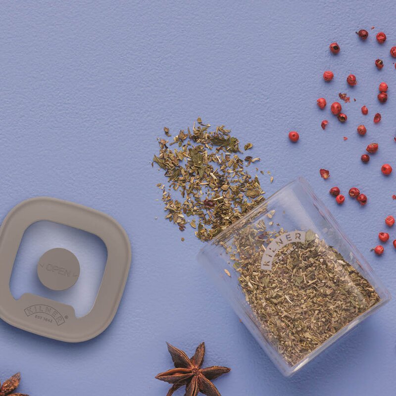 Kilner Fresh krydderkrukkesett 4 deler glass/grå