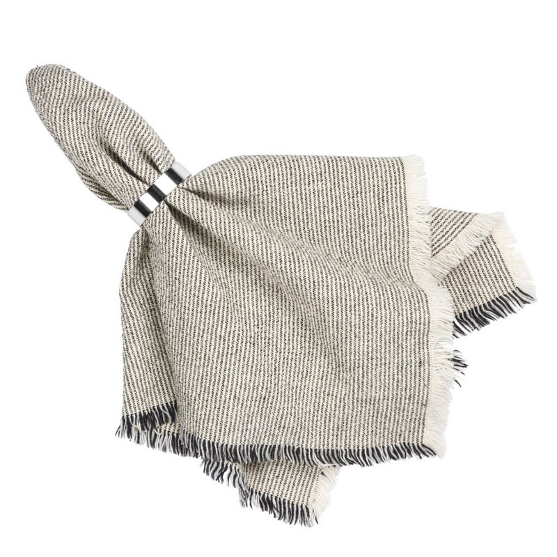 Broste Copenhagen Elouise serviett 45x45 cm svart/offwhite