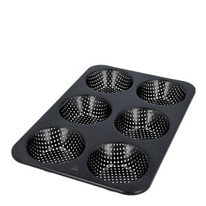 Birkmann Bread Buddies hamburgerbrødform 6 stk perforert 32x21 cm svart