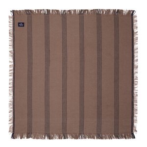 Lexington Stripete lin/bomulls serviett med frynser 50x50 cm brun/svart