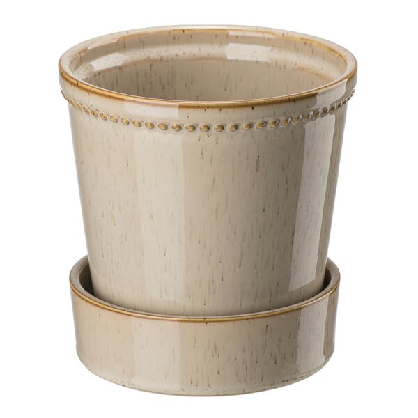 Edelweiss Karmen krukke med skål 13,6 cm light brown