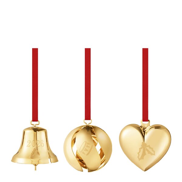 Georg Jensen 2026 ornamentsett 25,2 cm 3 stk gull